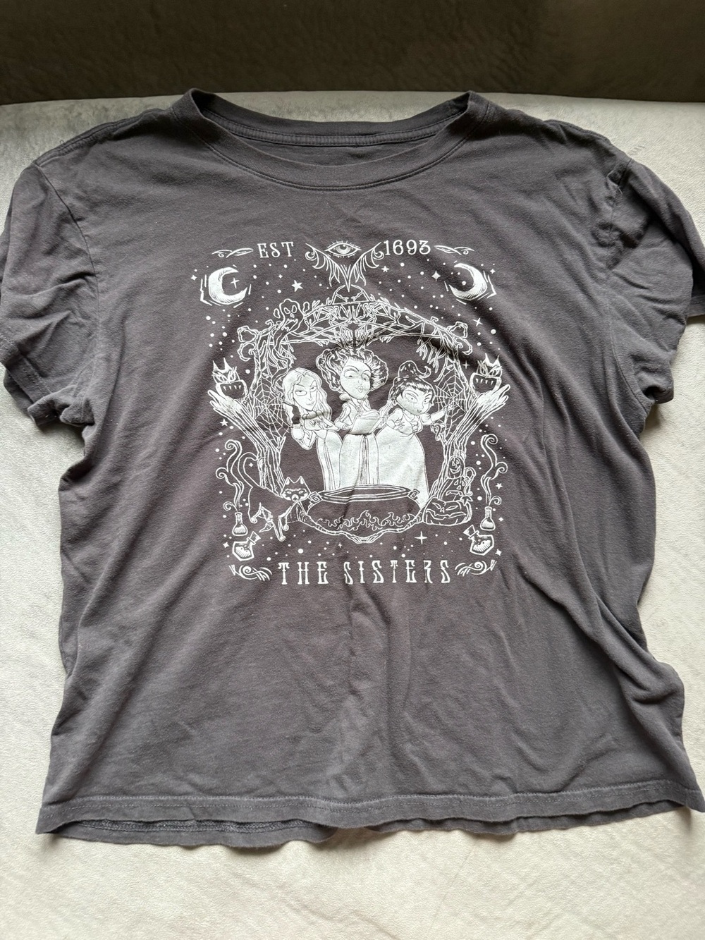 Hocus Pocus the Sanderson Sisters Graphic Tee - Black with White Print